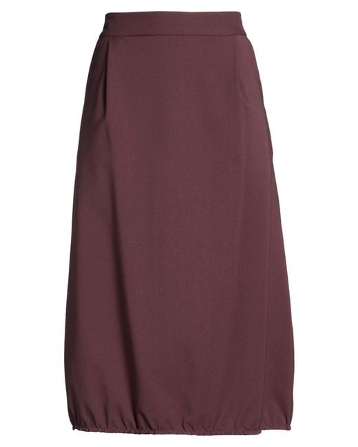ALESSIA SANTI Purple Chocolate Midi Skirt Polyester, Elastane