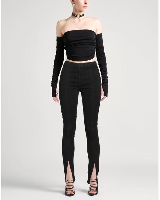 Rick Owens Black Jeans Cotton, Elastomultiester, Rubber