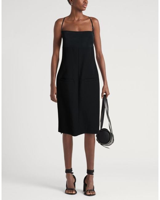 Courreges Black Midi Dress Viscose, Polyamide, Virgin Wool, Elastane