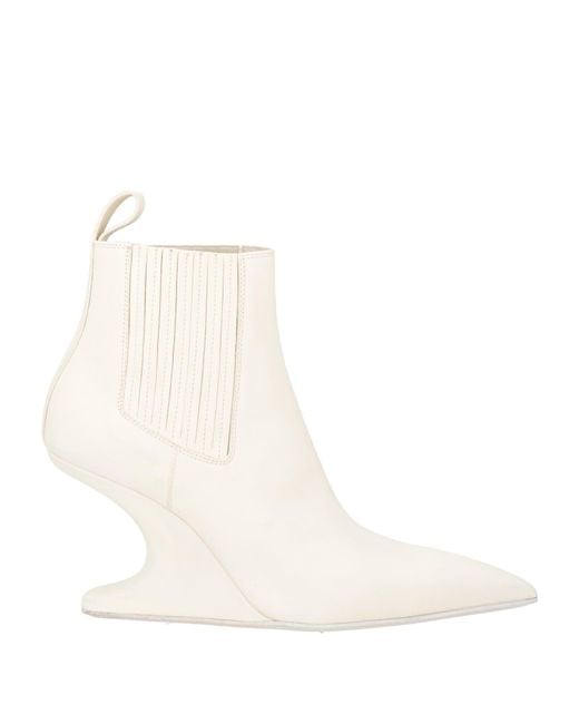 Rick Owens Natural Ankle Boots Leather
