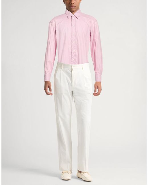 Armani Collezioni Pink Lilac Shirt Cotton for men