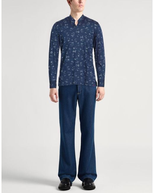 Kiton Blue Shirt Cotton for men