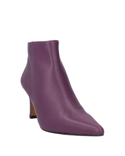 Angel Alarcon Purple Ankle Boots Leather