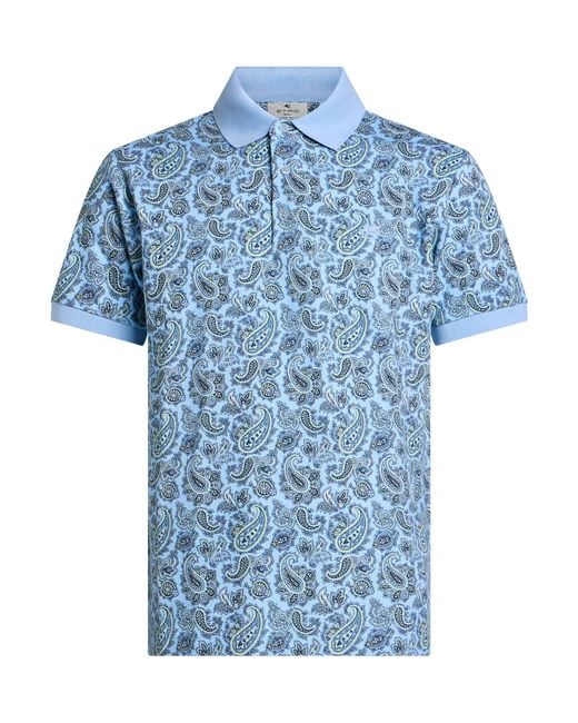 Polo Etro de hombre de color Blue