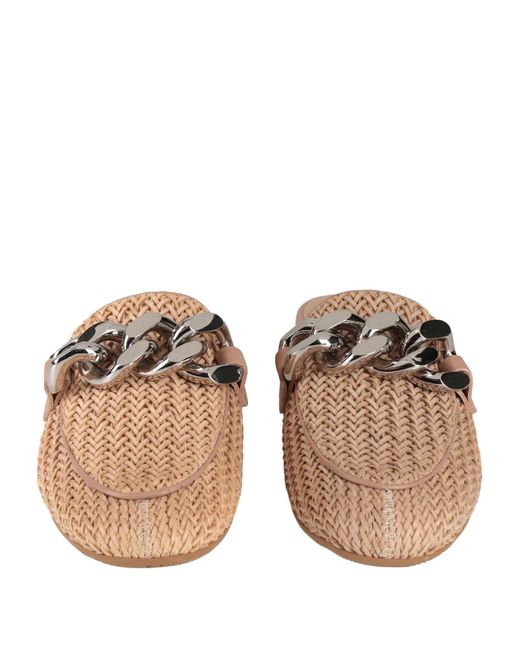 Casadei Brown Mules & Clogs Textile Fibers