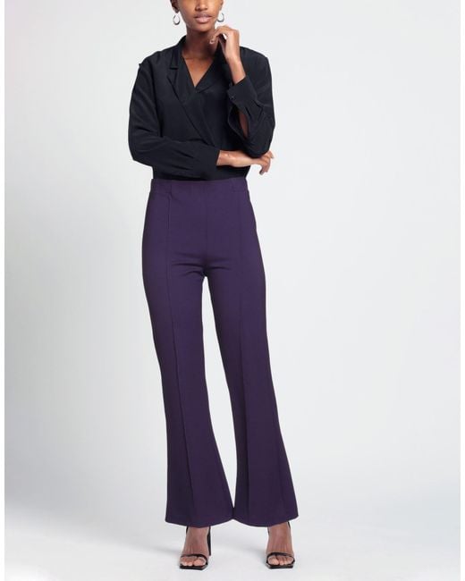 B.yu Blue Pants Viscose, Nylon, Elastane