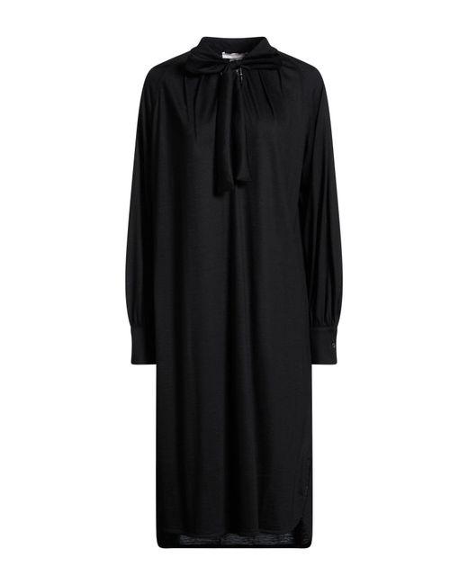 Fedeli Black Midi Dress Wool