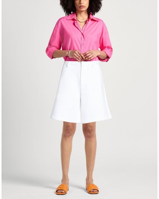 DSquared² White Shorts & Bermuda Shorts Cotton, Polyester