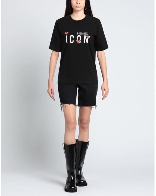 DSquared² Black T-Shirt Cotton