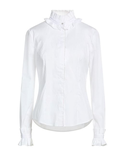 Camicettasnob White Shirt Cotton, Polyamide, Elastane
