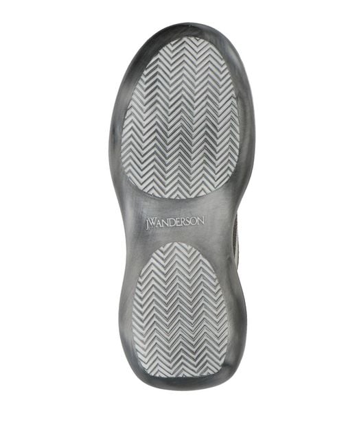 J.W. Anderson Gray Sneakers Calfskin, Nylon for men