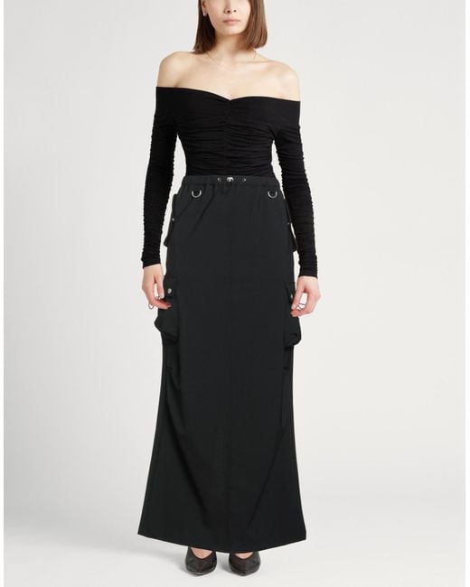 Coperni Black Maxi Skirt Polyester, Wool, Elastane