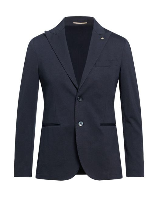 AT.P.CO Blue Midnight Blazer Cotton, Polyamide, Elastane for men