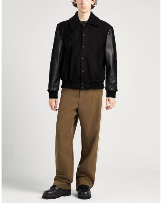 FAMILY FIRST Black Jacket Polyester, Leather for men