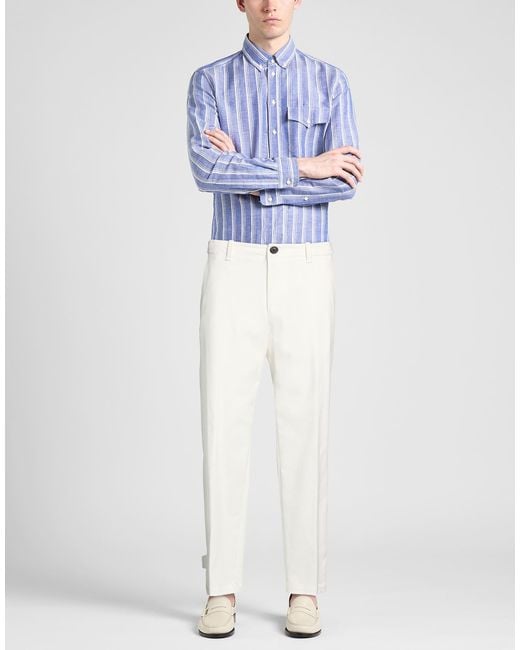 Corneliani White Pants Cotton, Elastane for men