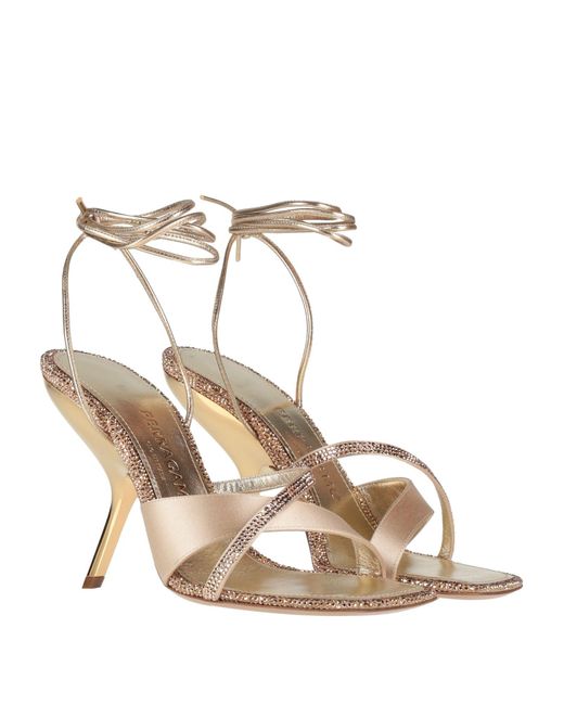 Ferragamo Natural Sandals Leather, Viscose, Silk