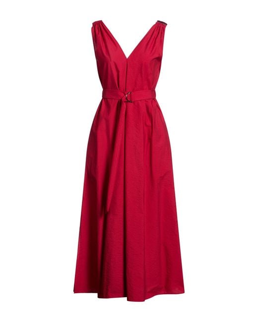 Brunello Cucinelli Red Maxi Dress Acetate, Silk