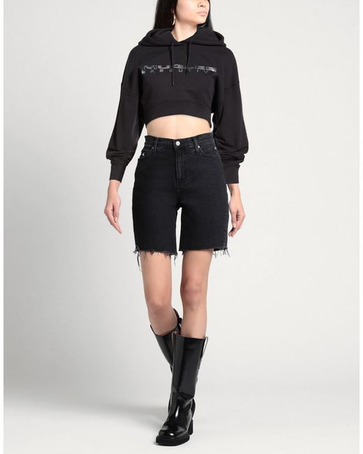 Mugler Black Sweatshirt Cotton, Polyester