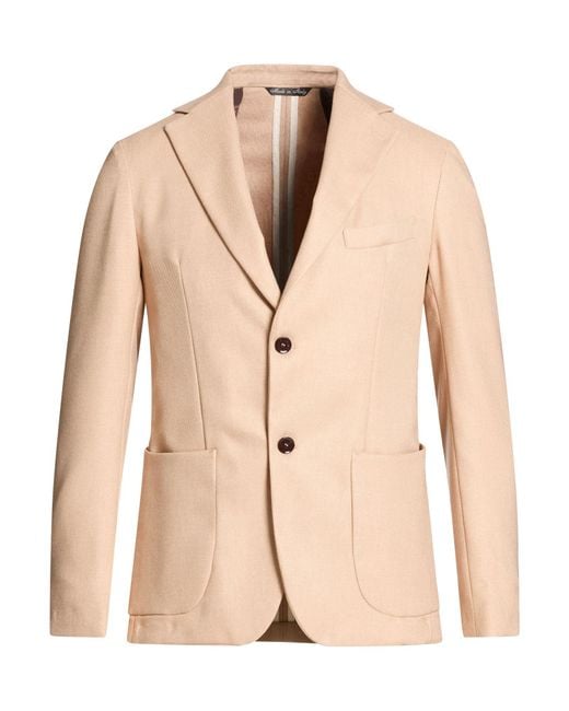 Takeshy Kurosawa Natural Sand Blazer Polyester, Viscose, Wool, Elastane for men