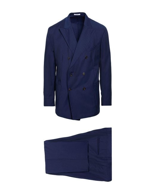 Boglioli Blue Suit Virgin Wool for men