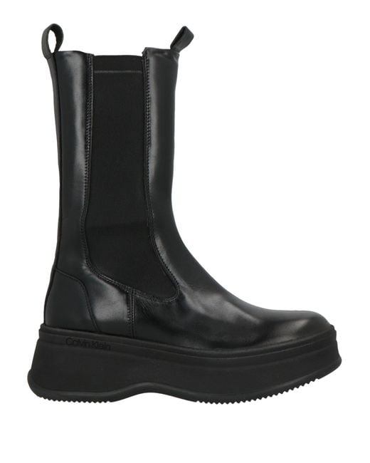 Botines De Caña Alta Calvin Klein de color Black