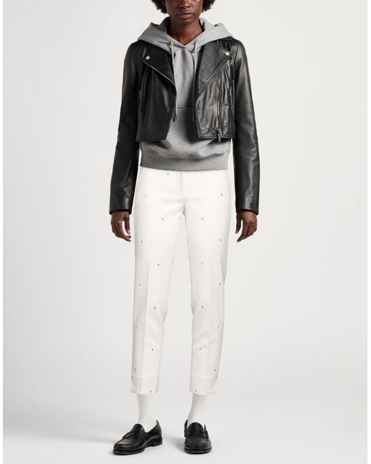 Peserico White Pants Polyester, Viscose, Cotton, Elastane