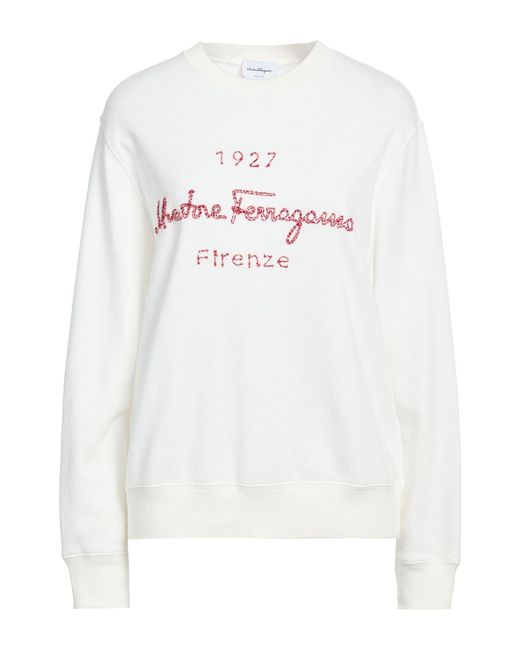 Ferragamo White Sweatshirt Cotton, Polyamide, Polyester