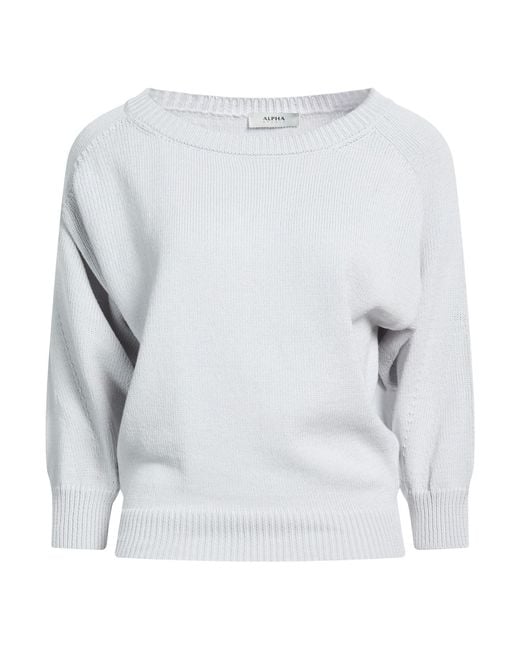 Alpha Studio Gray Light Sweater Cotton