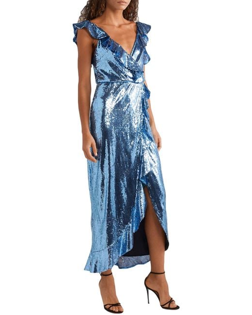 Monique Lhuillier Blue Maxi Dress