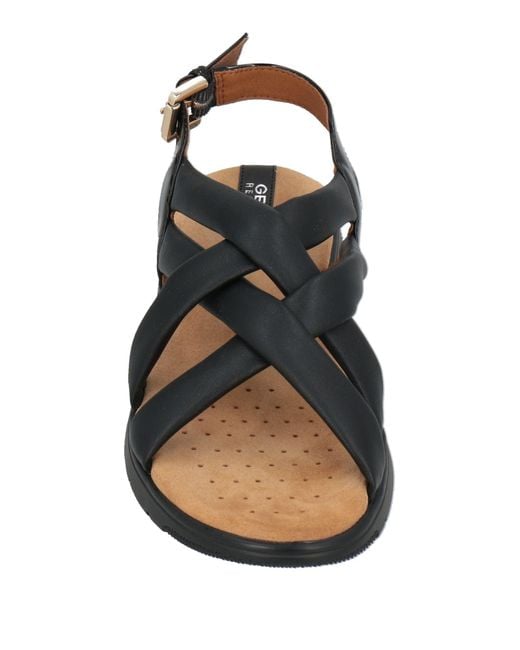 Geox Black Sandals Textile Fibers