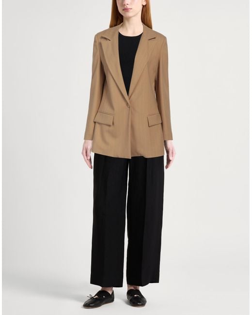 Cristinaeffe Brown Camel Blazer Polyester, Viscose, Elastane