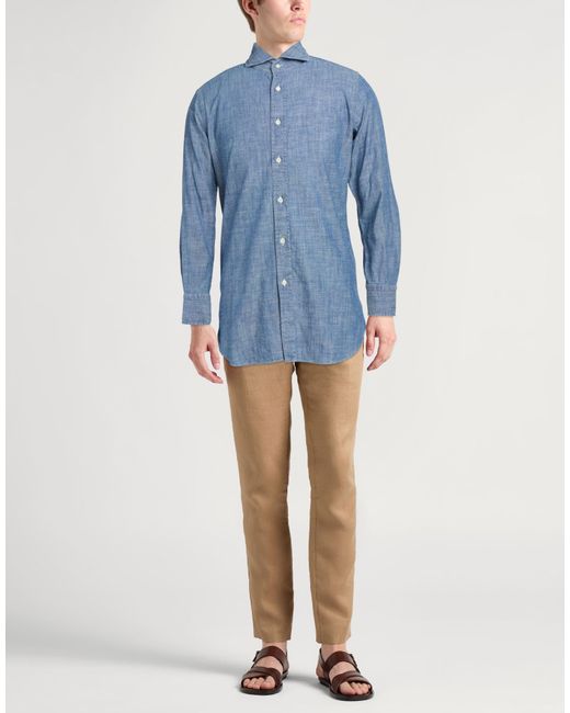 Camisa Moorer de hombre de color Blue