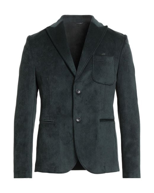 Daniele Alessandrini Black Blazer Polyester, Polyamide, Elastane for men