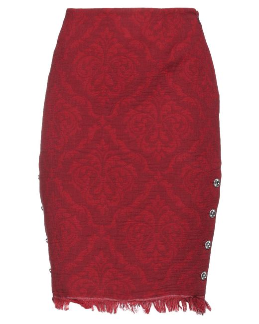 MARINE SERRE Red Midi Skirt