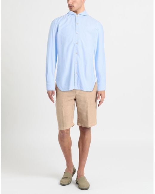 Luigi Borrelli Napoli Blue Sky Shirt Cotton for men