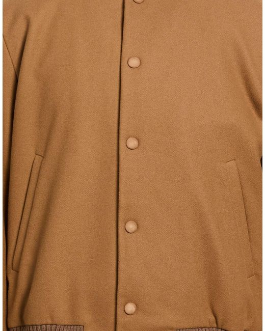 PT Torino Brown Jacket Wool, Polyamide for men