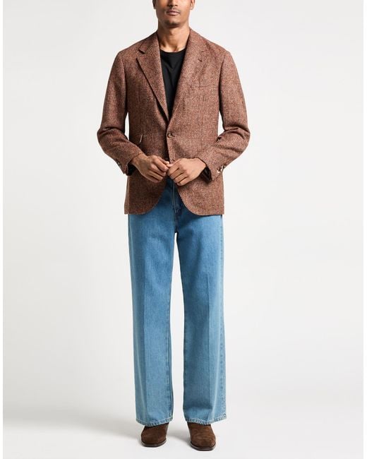 Brunello Cucinelli Brown Blazer Alpaca Wool, Wool, Polyamide for men