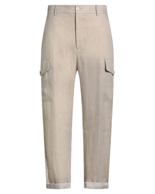 Brian Dales Natural Pants Linen, Polyamide for men