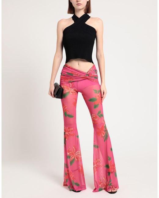 Pinko Pink Fuchsia Pants Polyester, Elastane