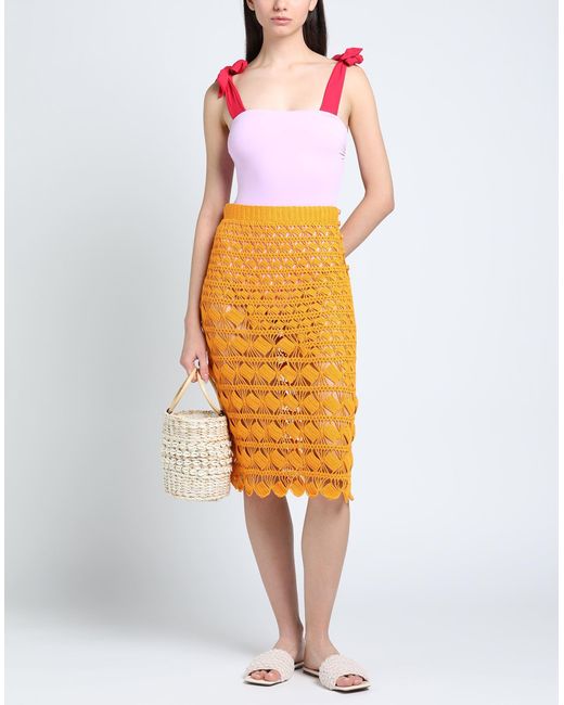 Acne Yellow Midi Skirt