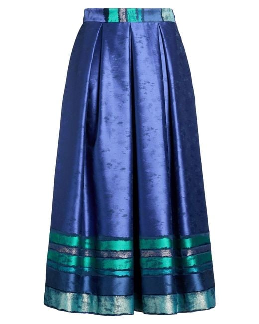 Lunatica Milano Blue Maxi Skirt Polyester