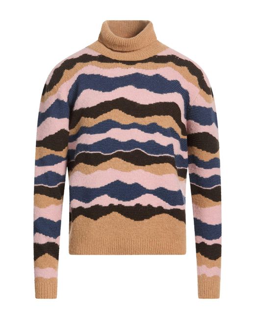 ATOMOFACTORY Blue Camel Turtleneck Wool, Alpaca Wool, Polyamide, Elastane for men
