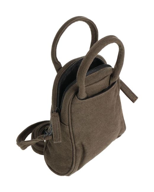 Y's Yohji Yamamoto Brown Taupe Handbag Linen, Cotton