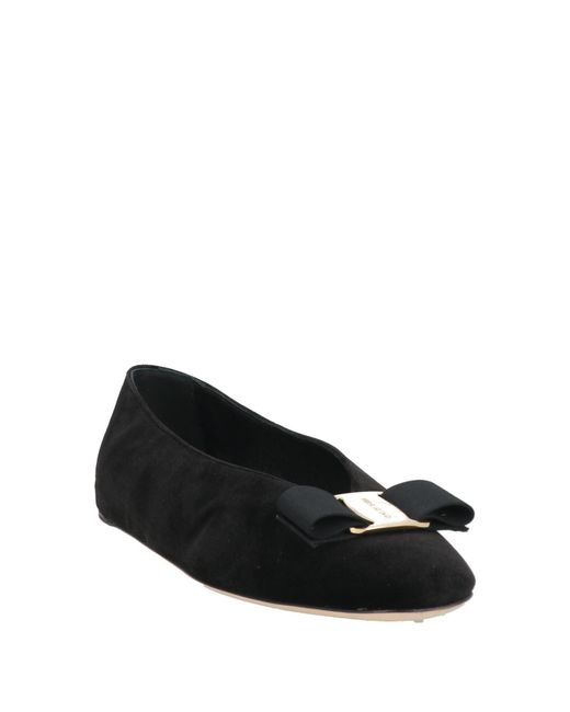 Ferragamo Black Ballet Flats Lambskin