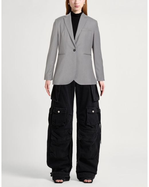 Liu Jo Gray Blazer Polyester, Viscose, Elastane