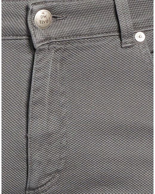 DW DENIM WORLD Gray Pants Cotton, Elastane for men