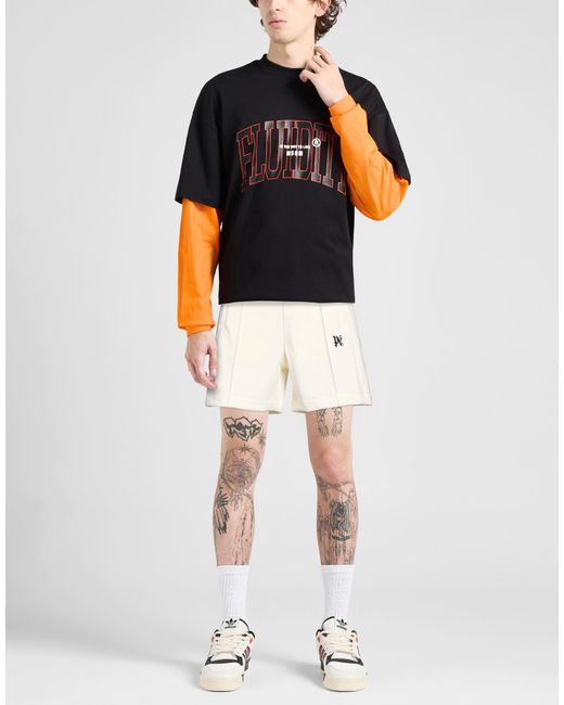 Palm Angels Natural Ivory Shorts & Bermuda Shorts Polyester for men