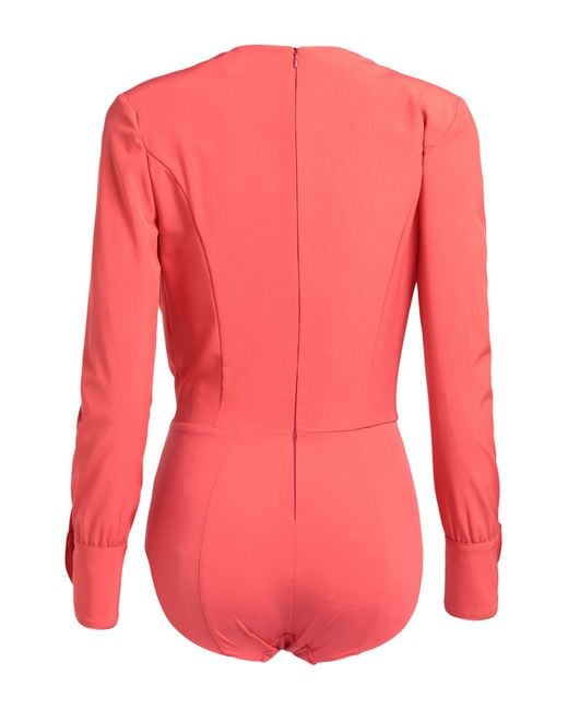 Elisabetta Franchi Red Bodysuit Polyester, Elastane