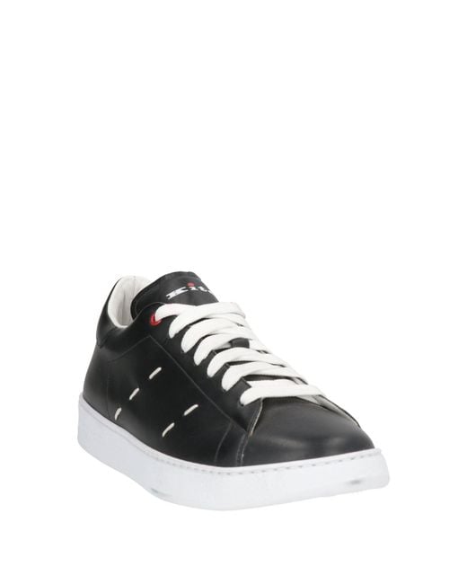 Kiton Black Sneakers Leather for men