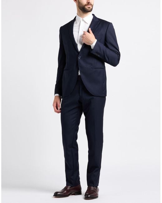 Luigi Bianchi Blue Suit Wool for men